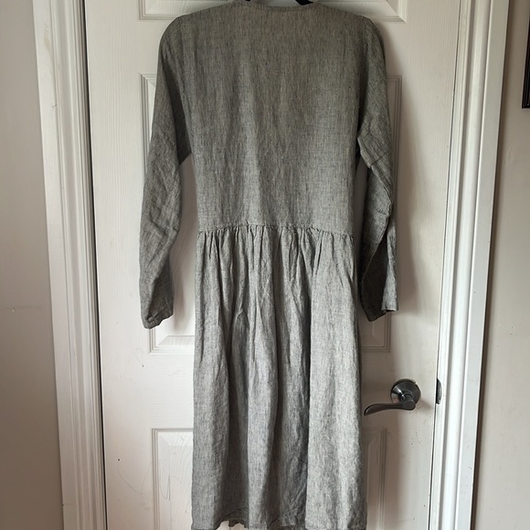 Simply Grey Linen Wrap Dress - Picture 7 of 9